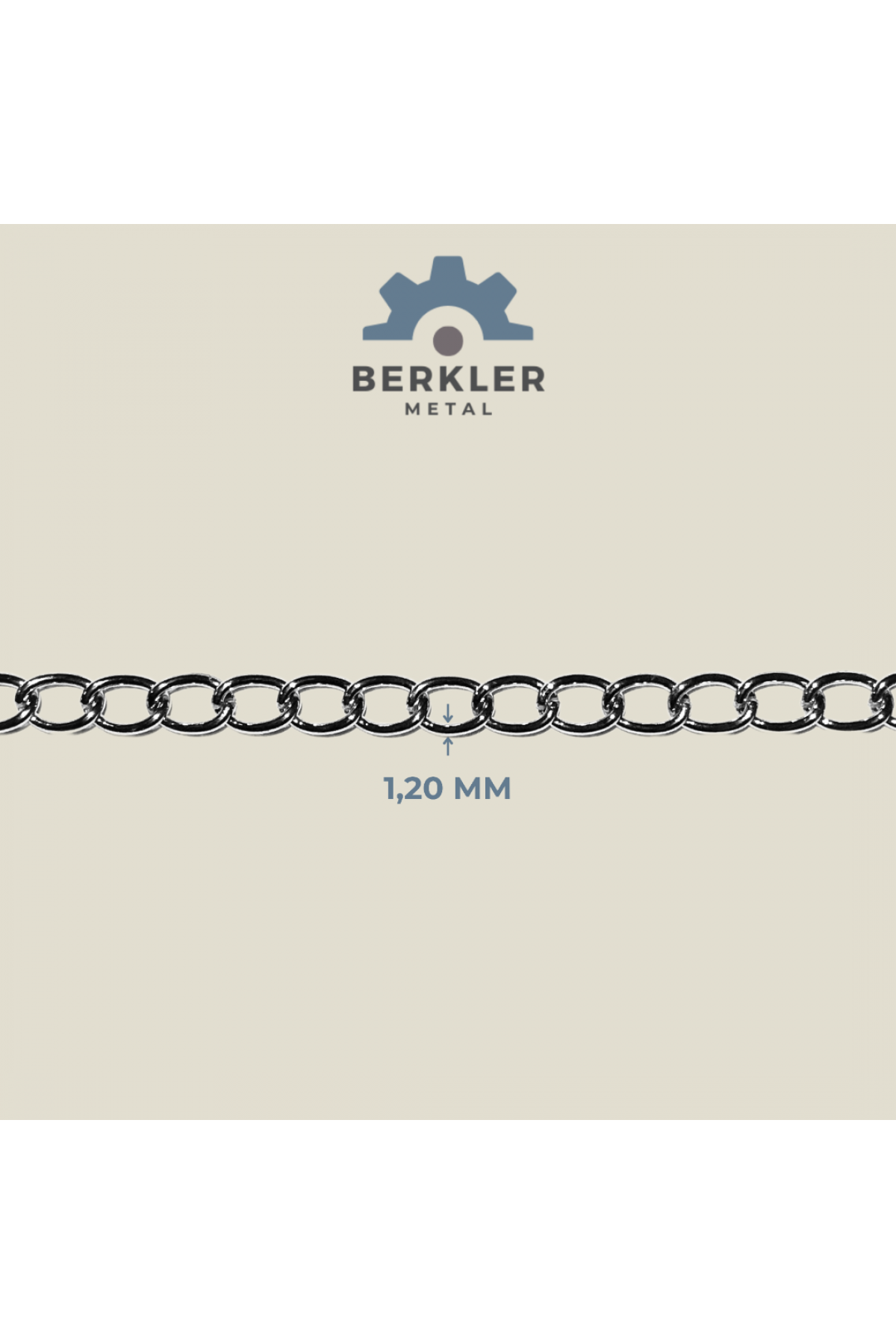 1,2 mm Kıvrık Metal Zincir – 10 Metre Toplu Satış | Berkler Metal