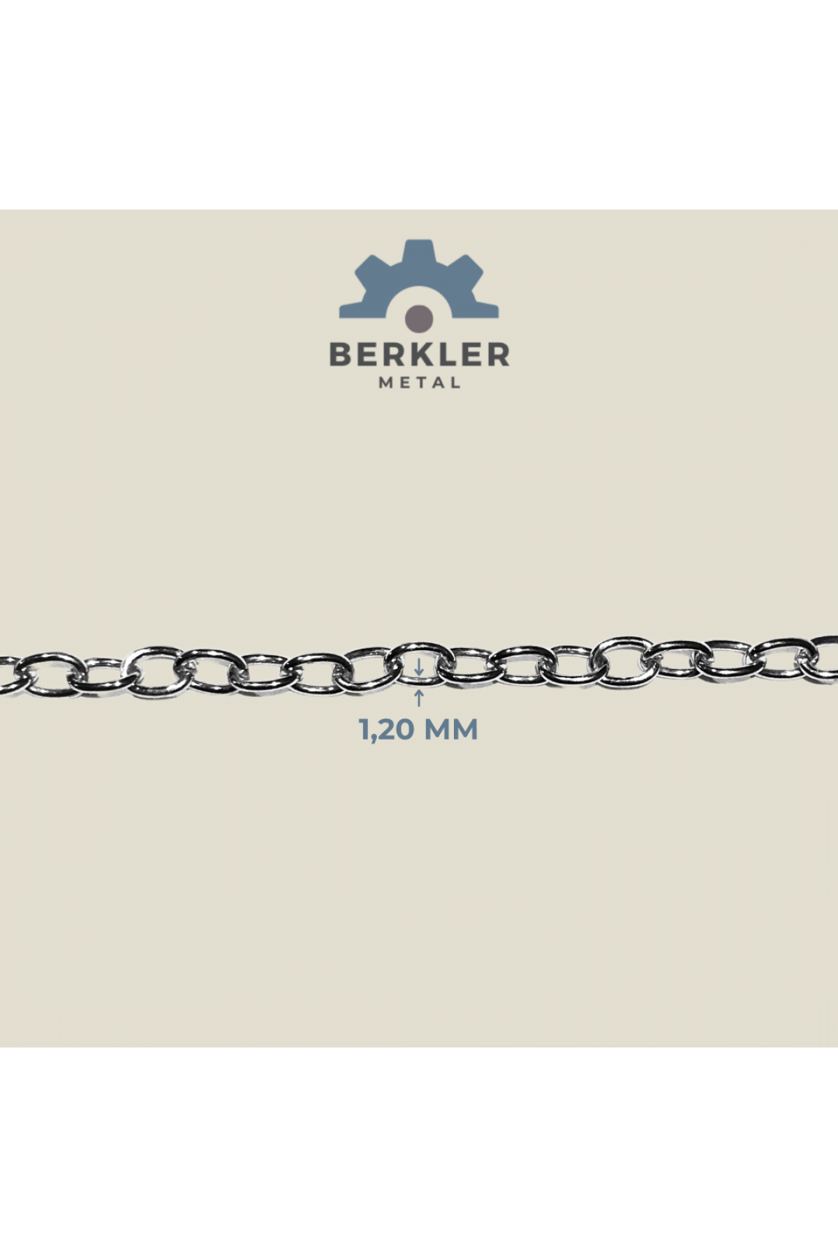 1,20 mm Düz Metal Zincir – 10 Metre Toplu Satış | Berkler Metal