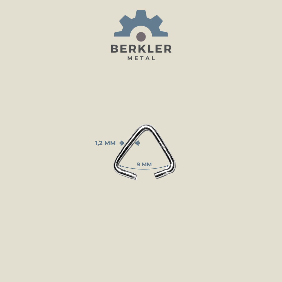 1,2 mm Açık Üçgen Bağlantı Halkası 9 mm Metal Renk
