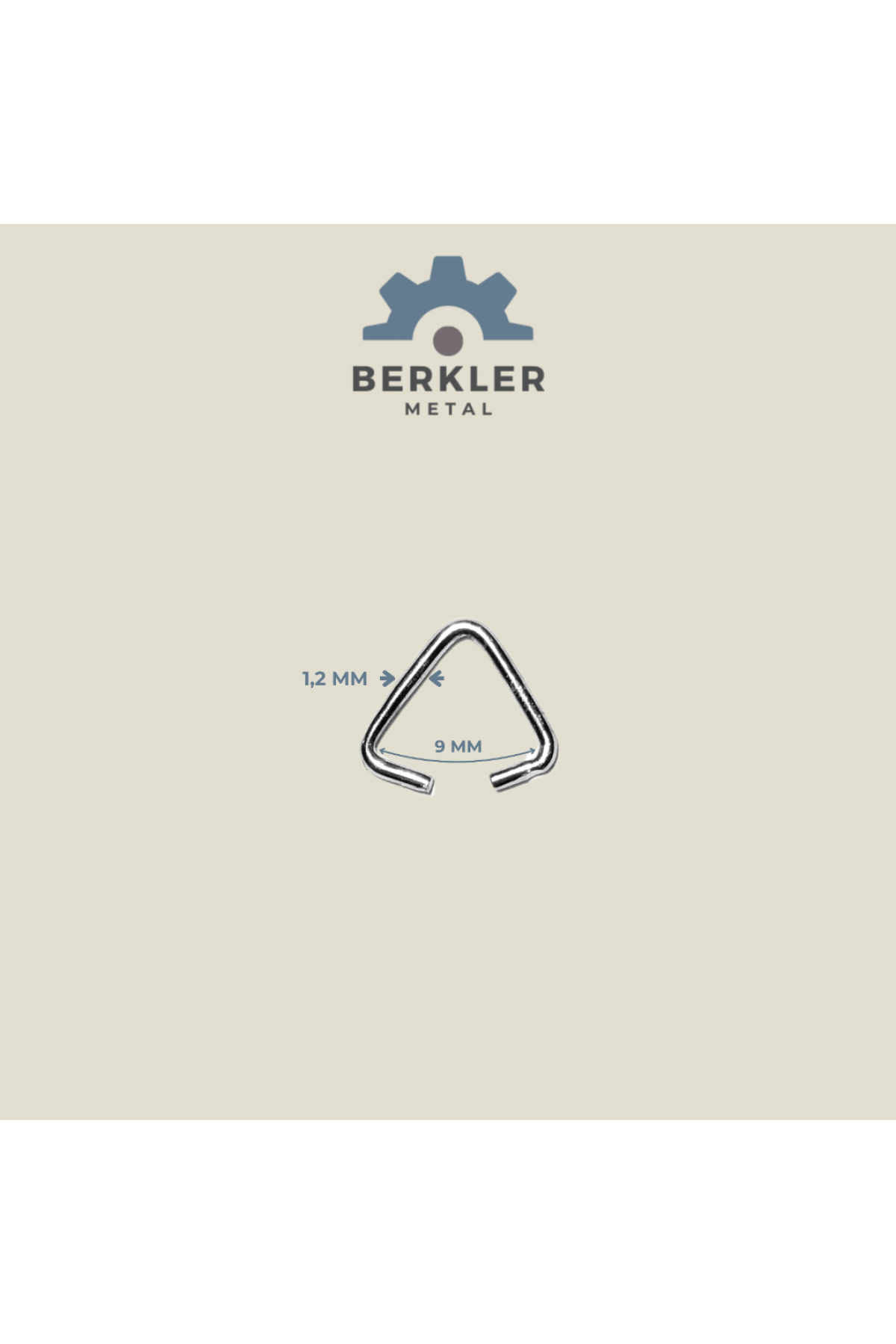 1,2 mm Açık Üçgen Bağlantı Halkası 9 mm Metal Renk