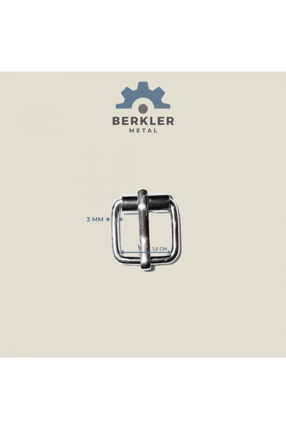 1.5 cm * 3 mm makaralı toka metal renk