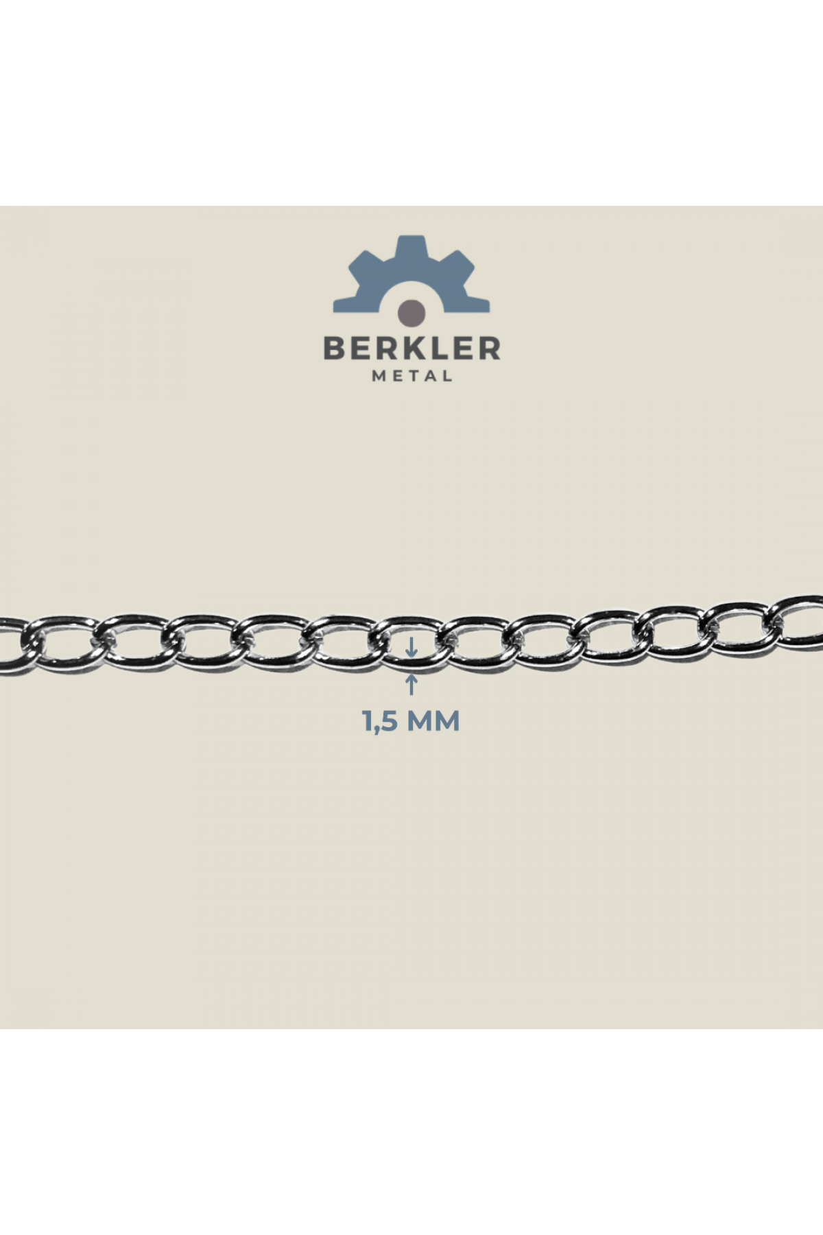 1,5 mm kıvrık zincir metre satış metal renk 10 metre