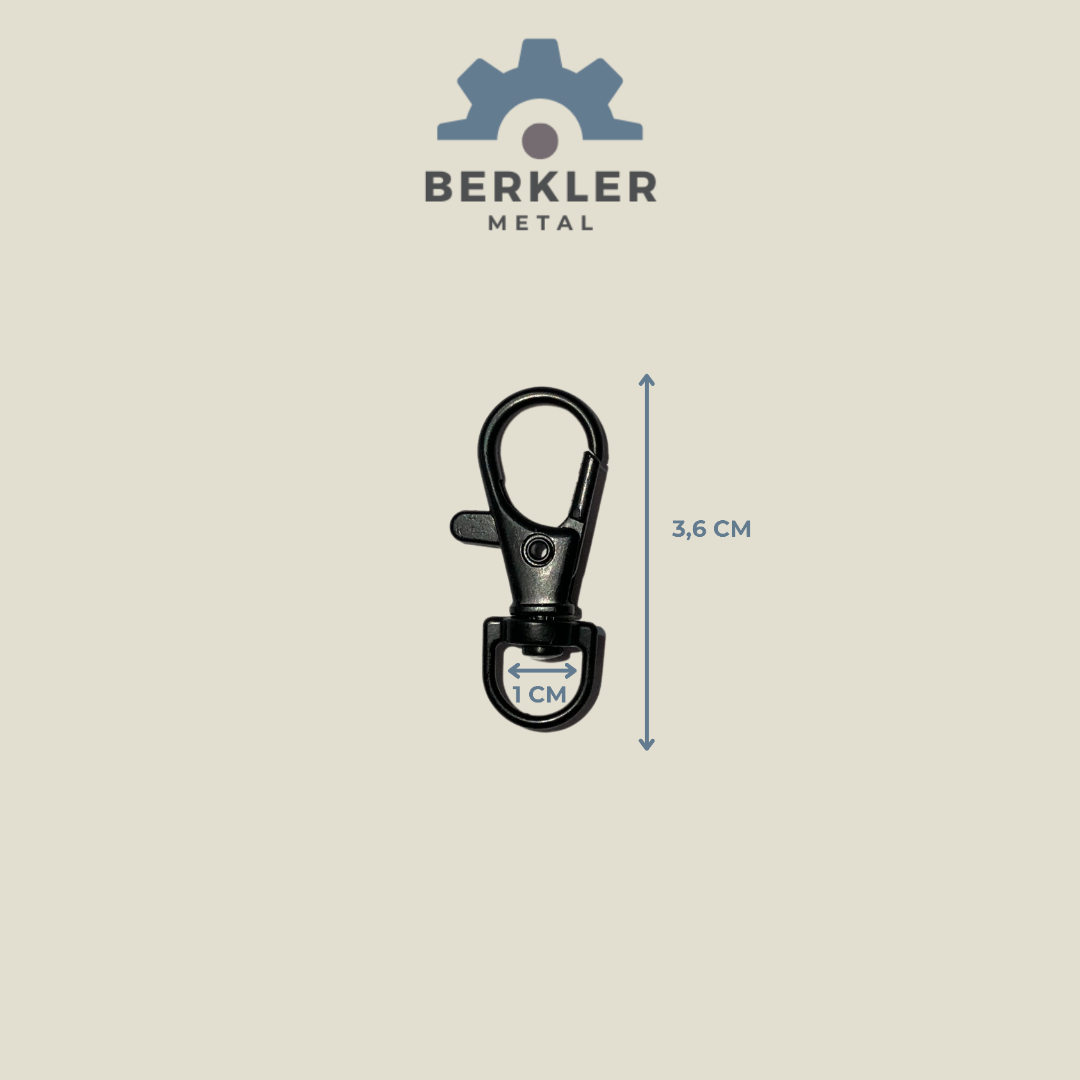 1 cm Köstekli Paris Kanca – 3,6 cm Siyah Metal