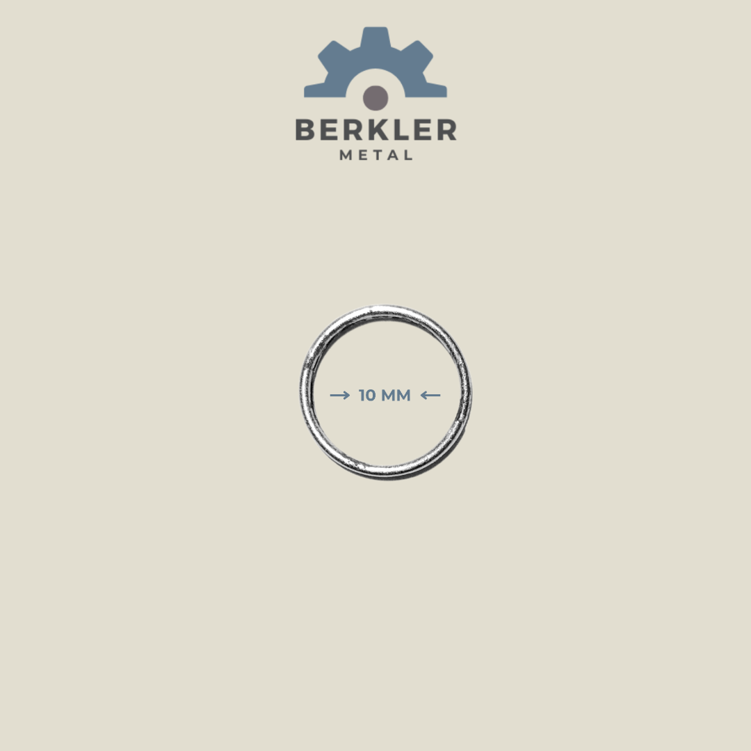 10 mm Çift Sargı Anahtarlık Halkası – Metal Renk, Toplu Satış