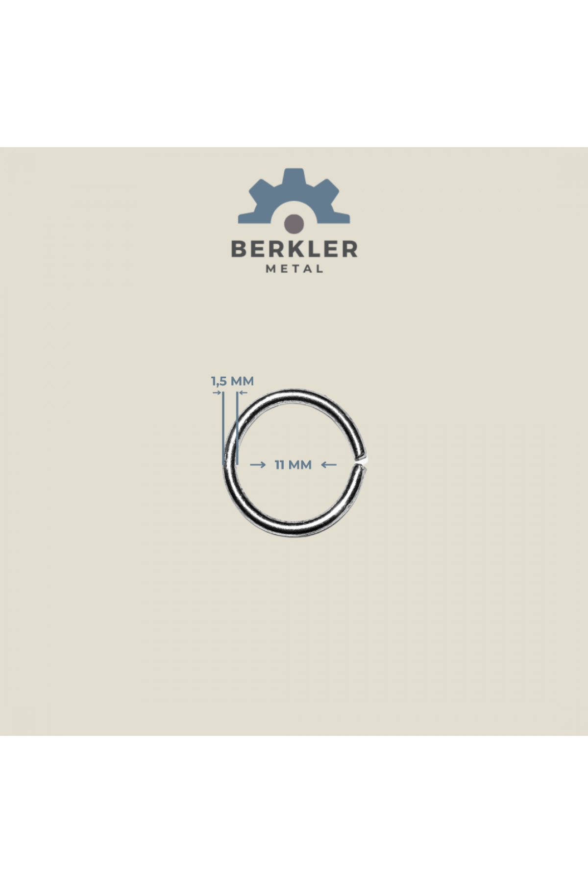 11 mm * 1.5 mm yuvarlak halka metal renk