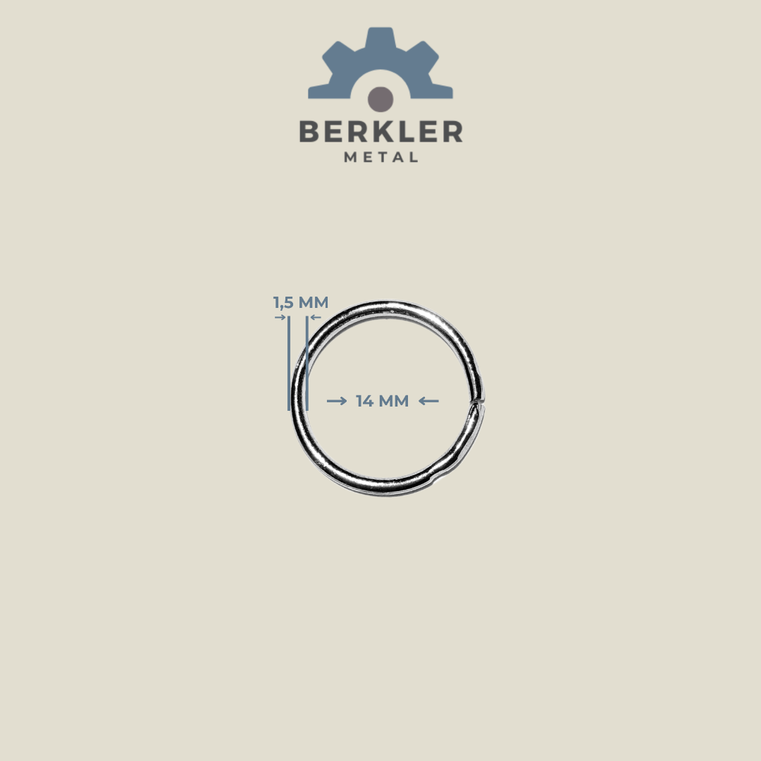 14 mm * 1.5 mm yuvarlak halka metal renk