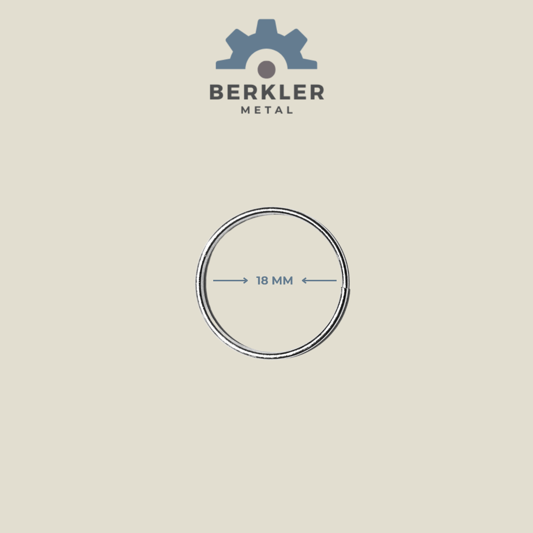 18 mm Çift Sargı Anahtarlık Halkası – Metal Renk, 500 Adet Toplu Satış