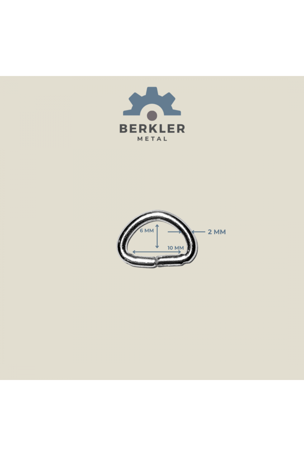 1 cm x 2 mm D Halka - Metal Renk