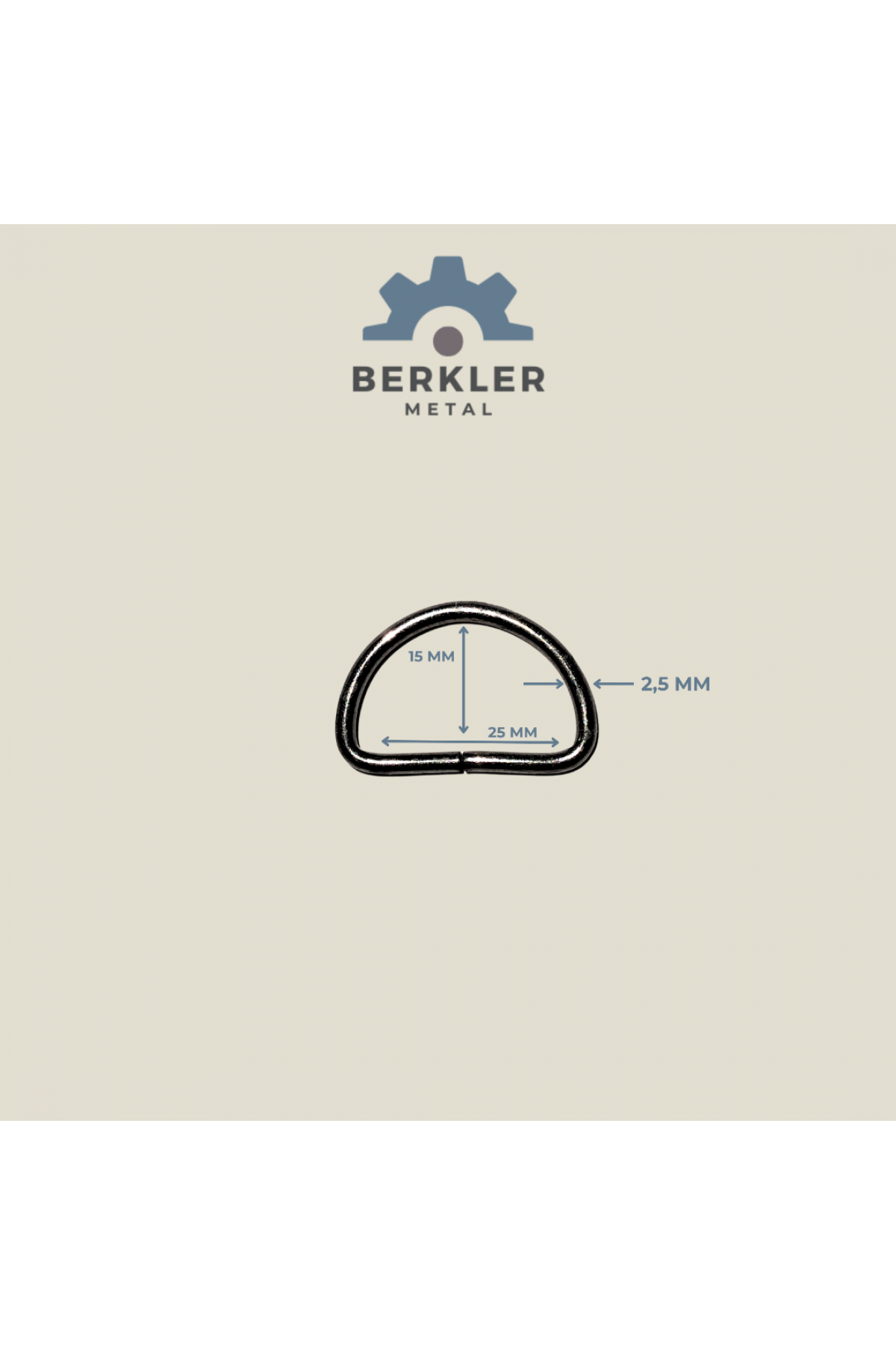 2.5 cm * 2.5 mm D Halka füme renk