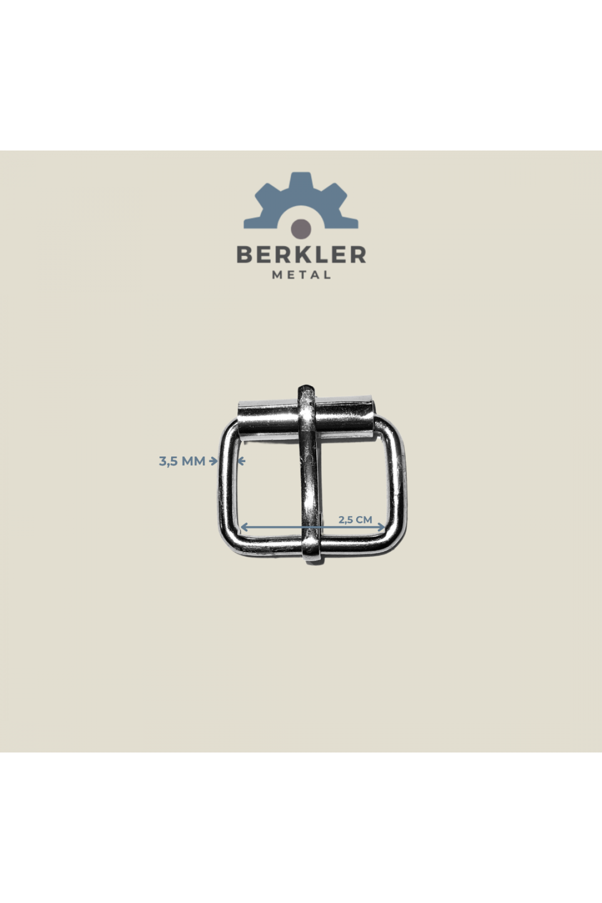 2.5 cm * 3.5 mm makaralı toka metal renk