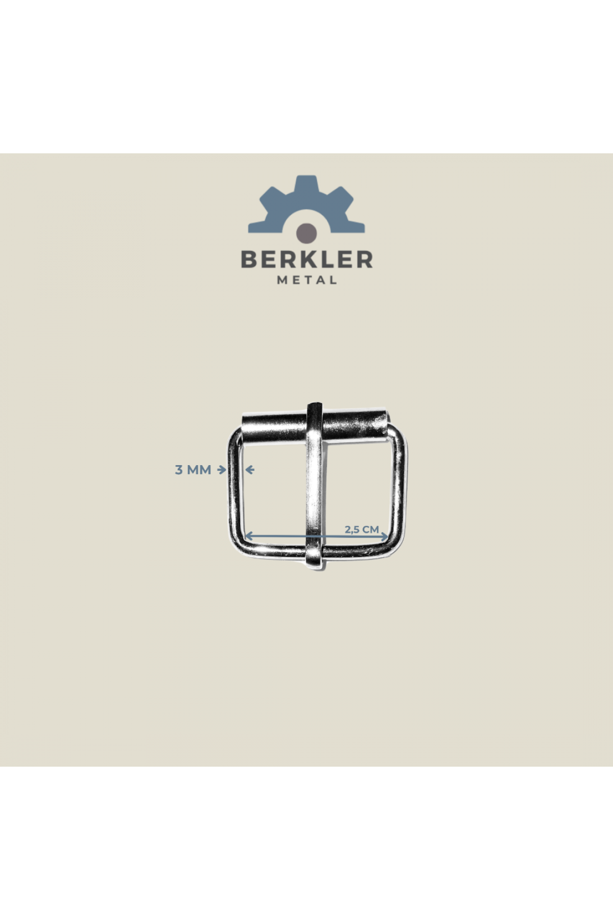 2.5 cm * 3 mm makaralı toka metal renk