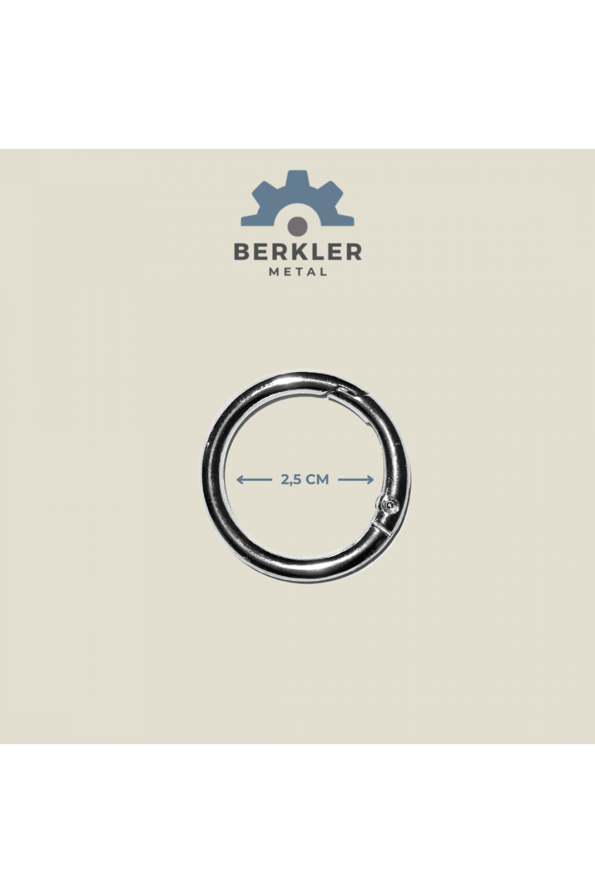 2,5 cm yaylı halka metal renk