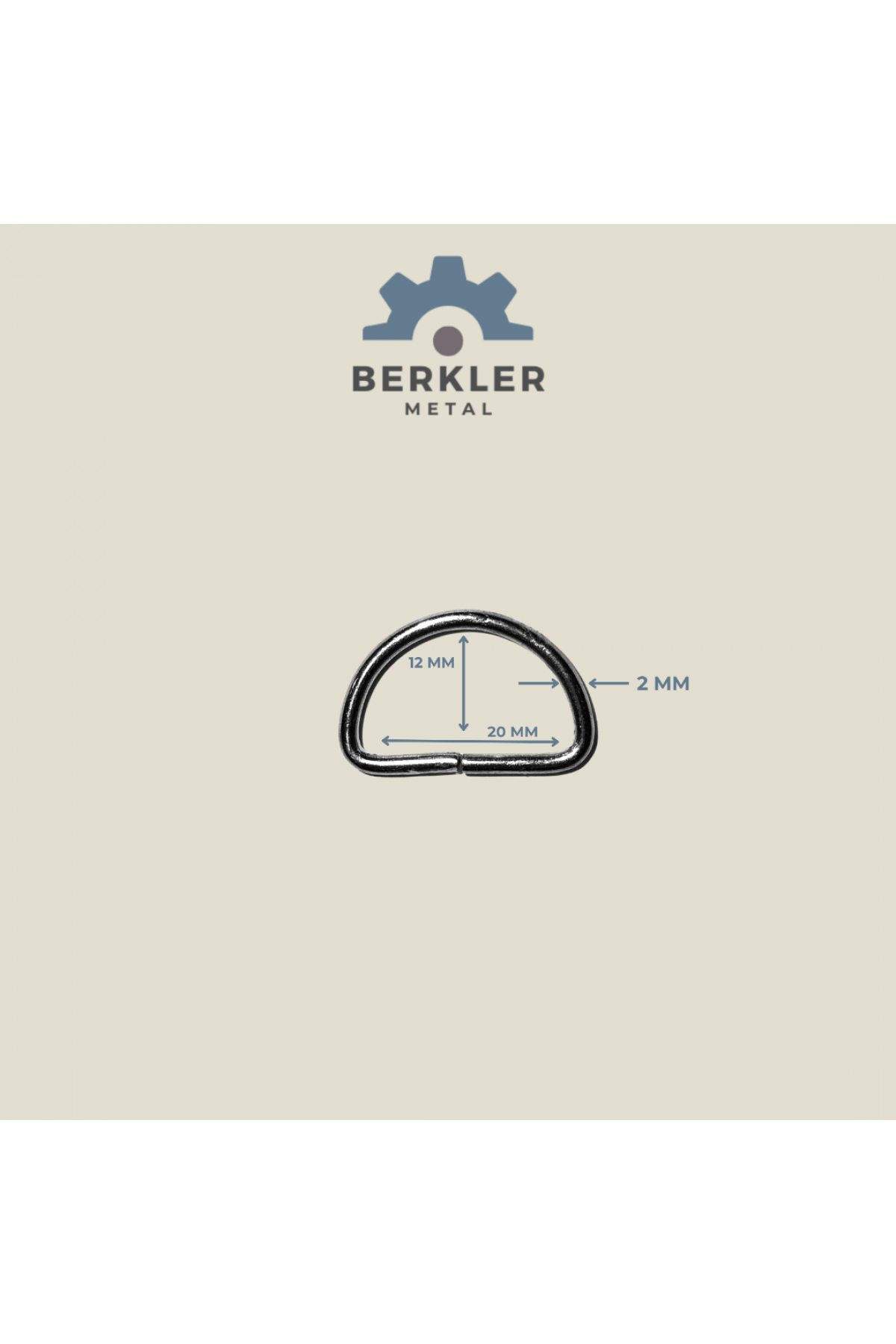 2 cm * 2 mm D Halka metal renk