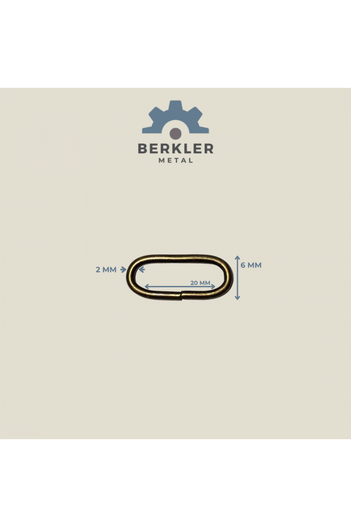 20 mm * 6 mm* 2 mm oval halka antik sarı renk