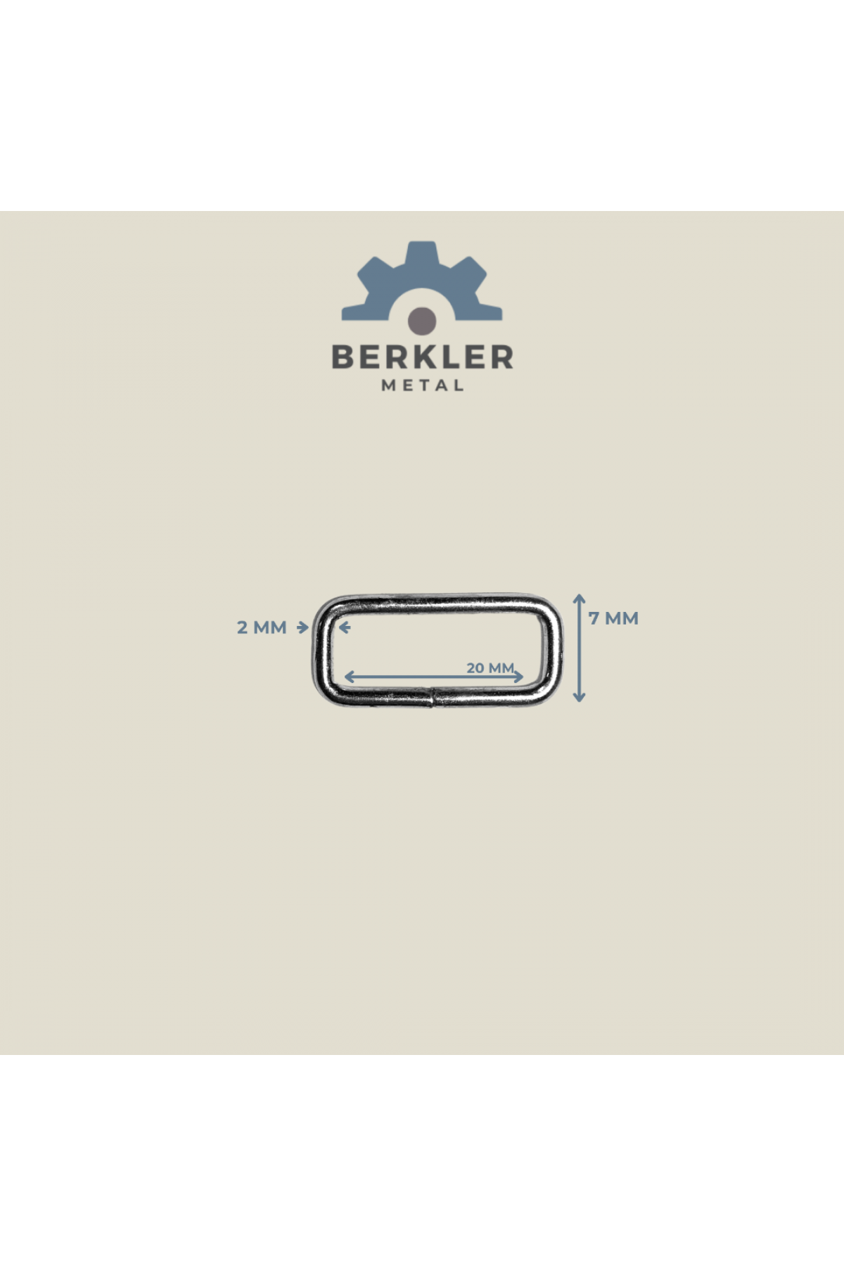 20 mm * 7 mm * 2 mm çerçeve metal renk