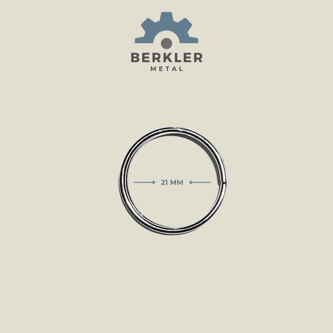 21 mm Çift Sargı Anahtarlık Halkası – Dayanıklı Metal Aparat (500 Adet)