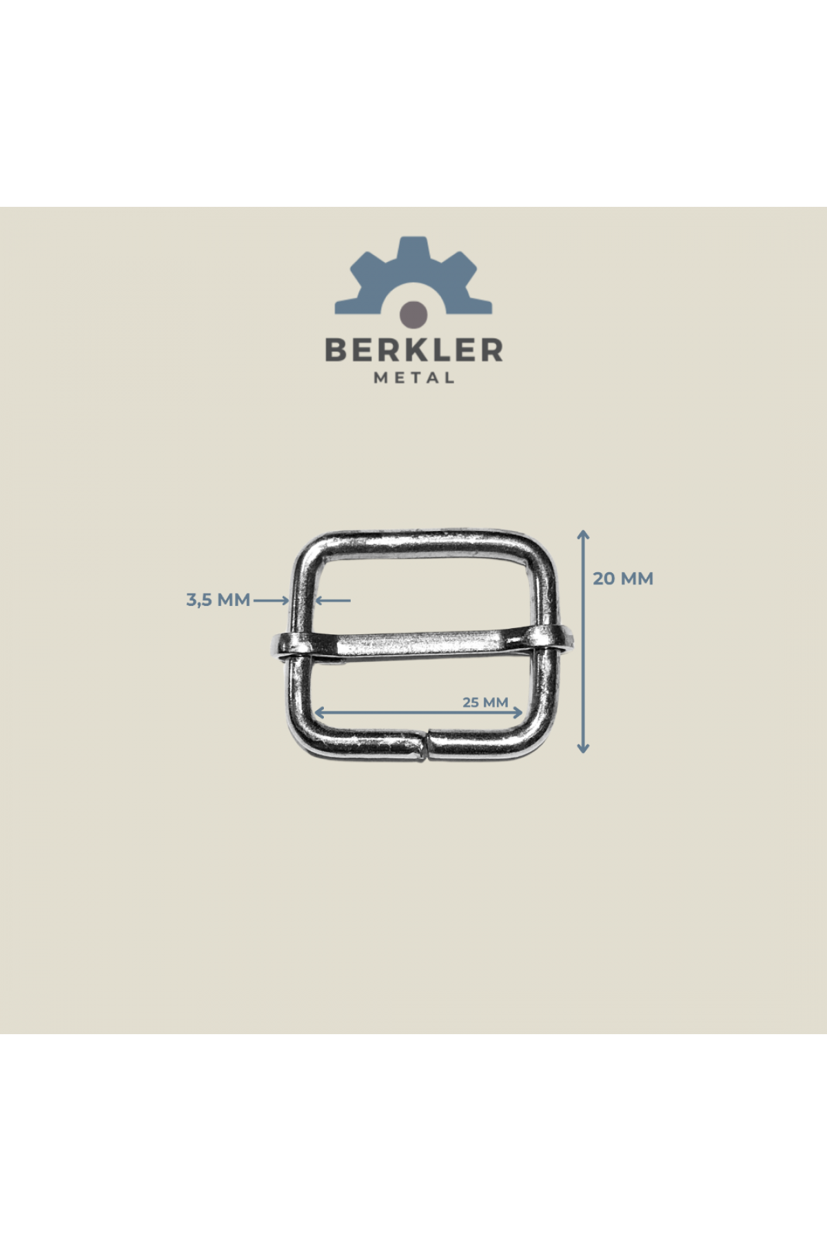 25 mm * 20 mm * 3.5 mm ayar tokası sürgü metal renk