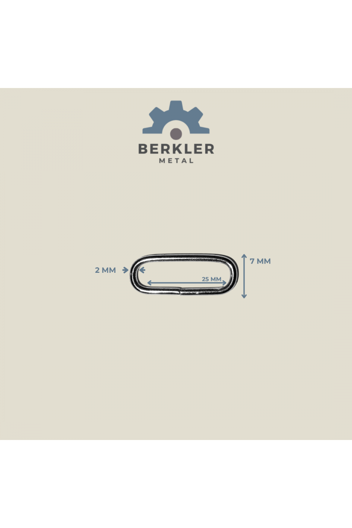 25 mm * 7 mm*2.mm oval halka metal renk