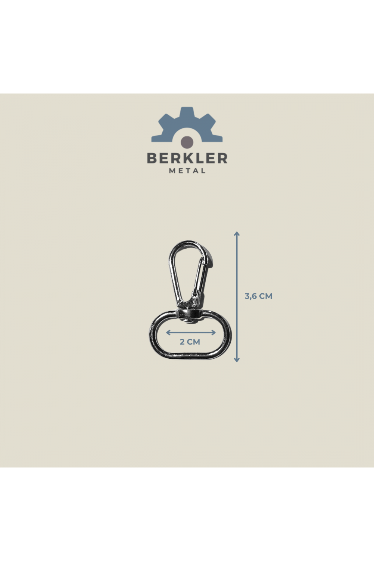2 cm. Telli Kanca 3,6 cm. metal renk