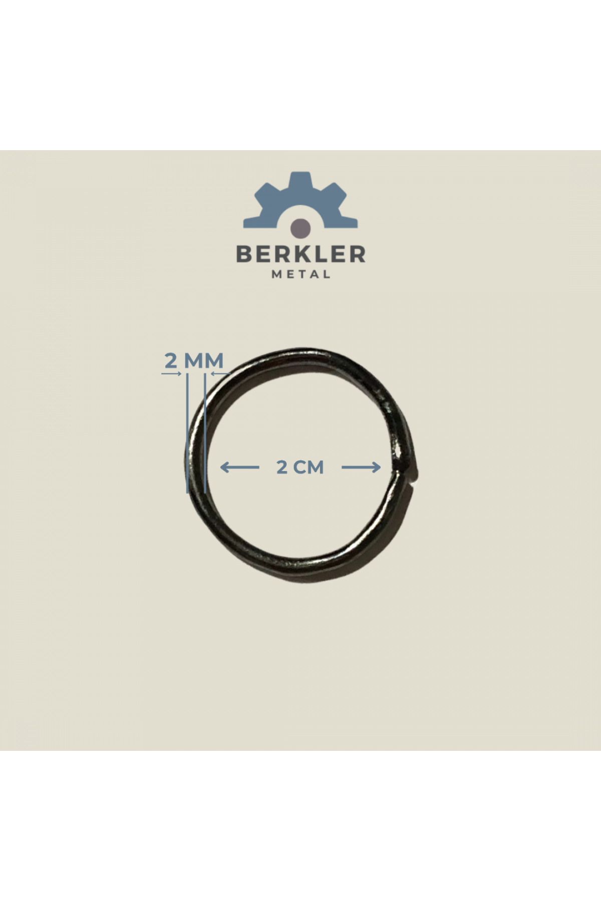 2 cm. * 2 mm yuvarlak halka füme renk