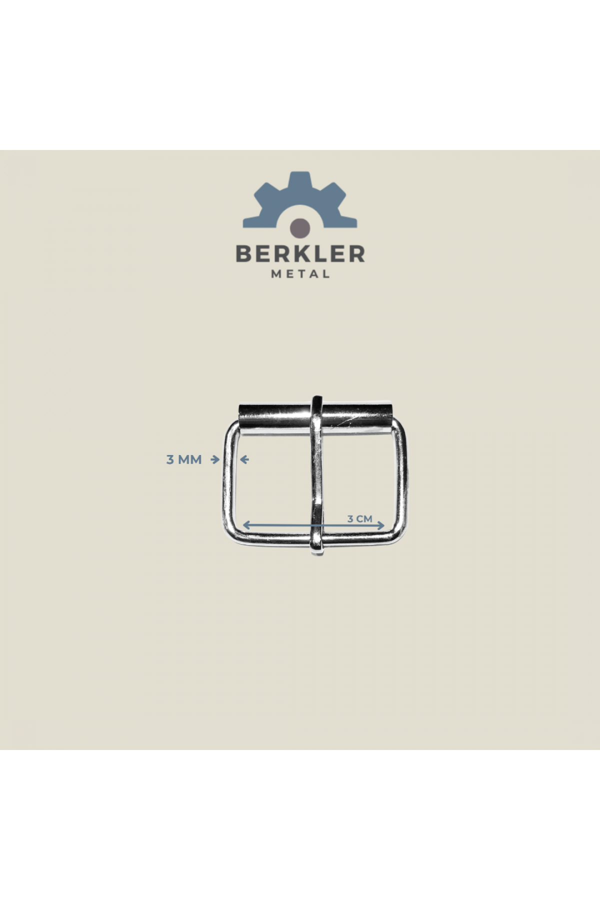 3 cm * 3 mm makaralı toka metal renk