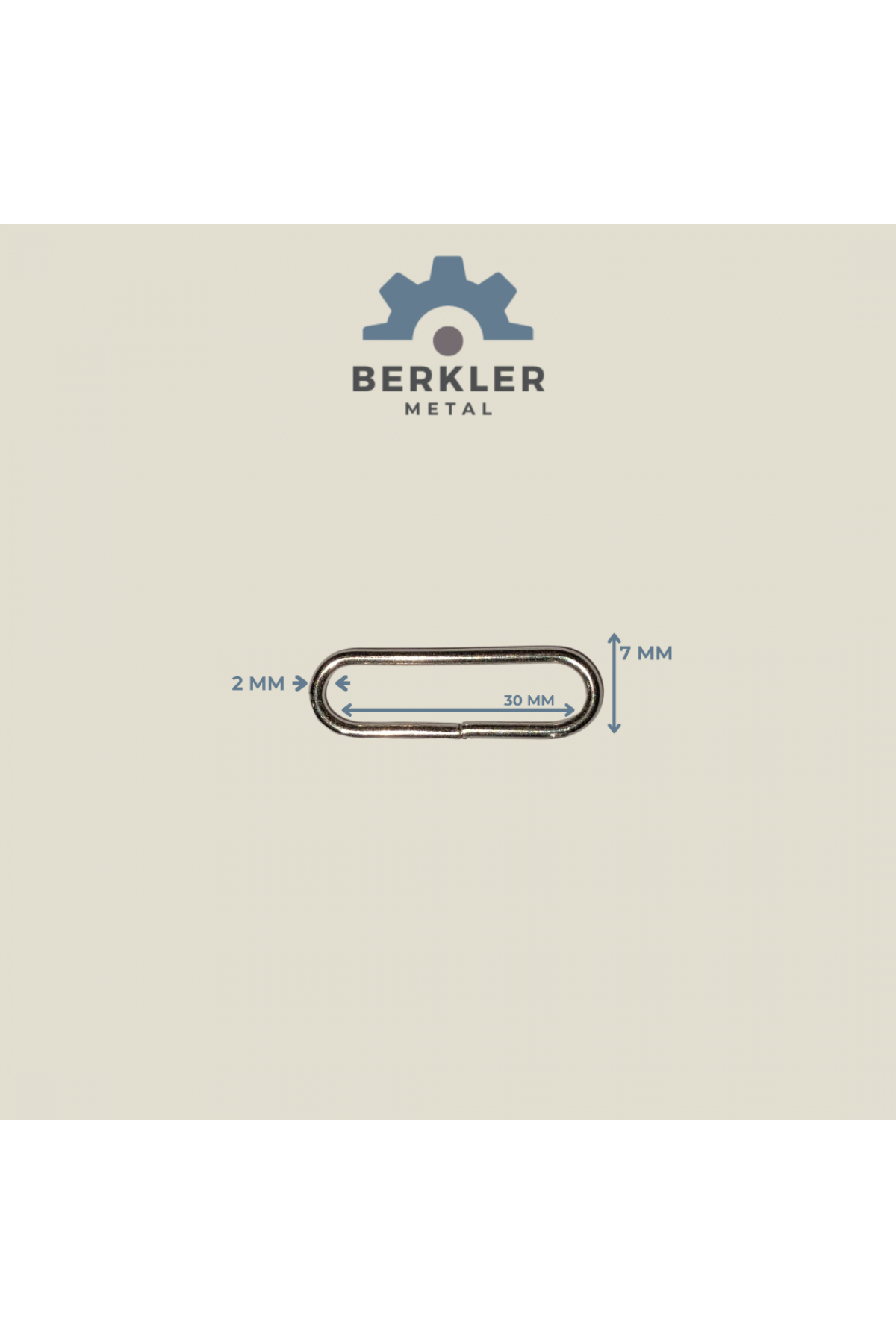 30 mm * 7 mm*2.mm oval halka metal renk
