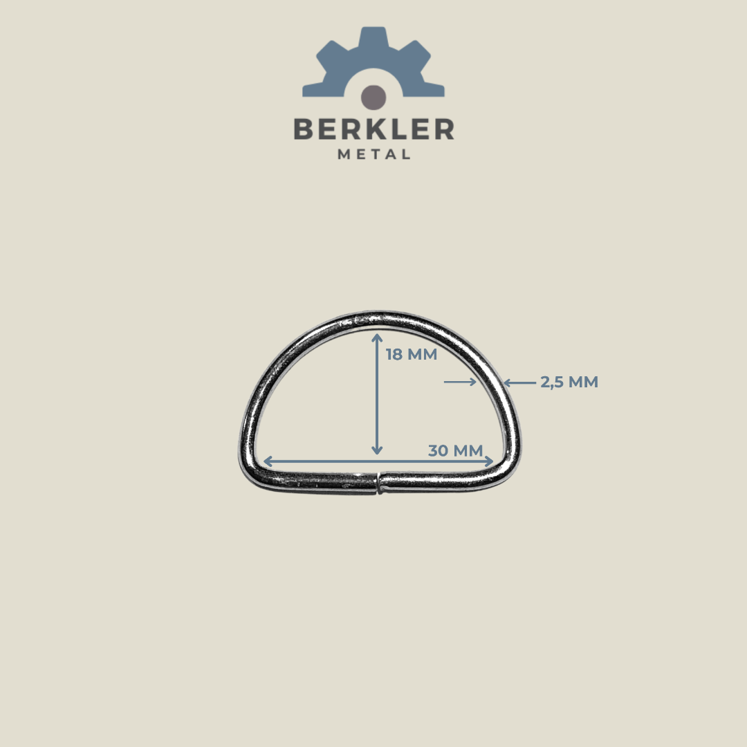 3 cm * 2.5 mm D Halka metal renk