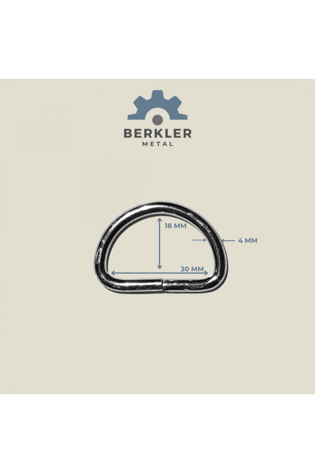 3 cm * 4 mm D Halka metal renk