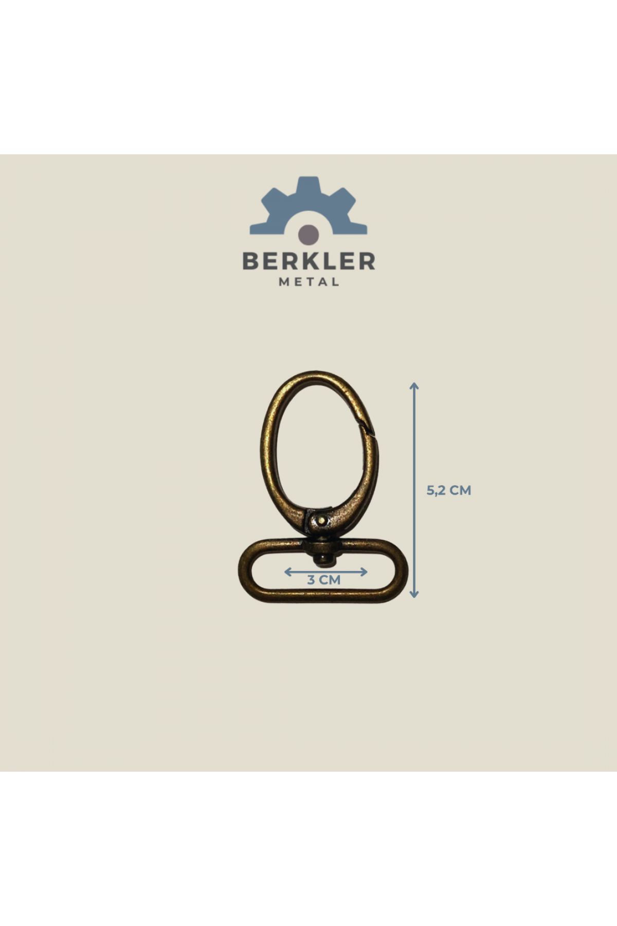 3 cm tombul kanca 5,2 cm. antik sarı renk