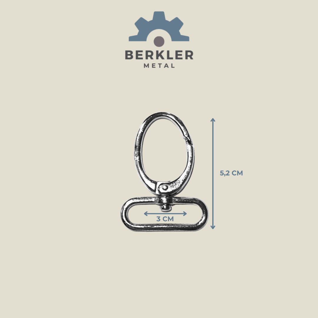 3 cm tombul kanca 5,2 cm. metal renk