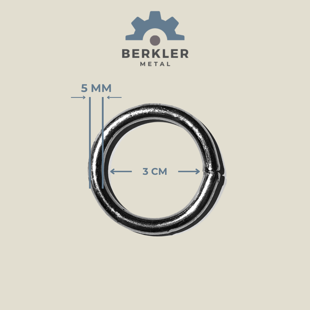 3 cm * 5 mm yuvarlak kaynaklı metal renk