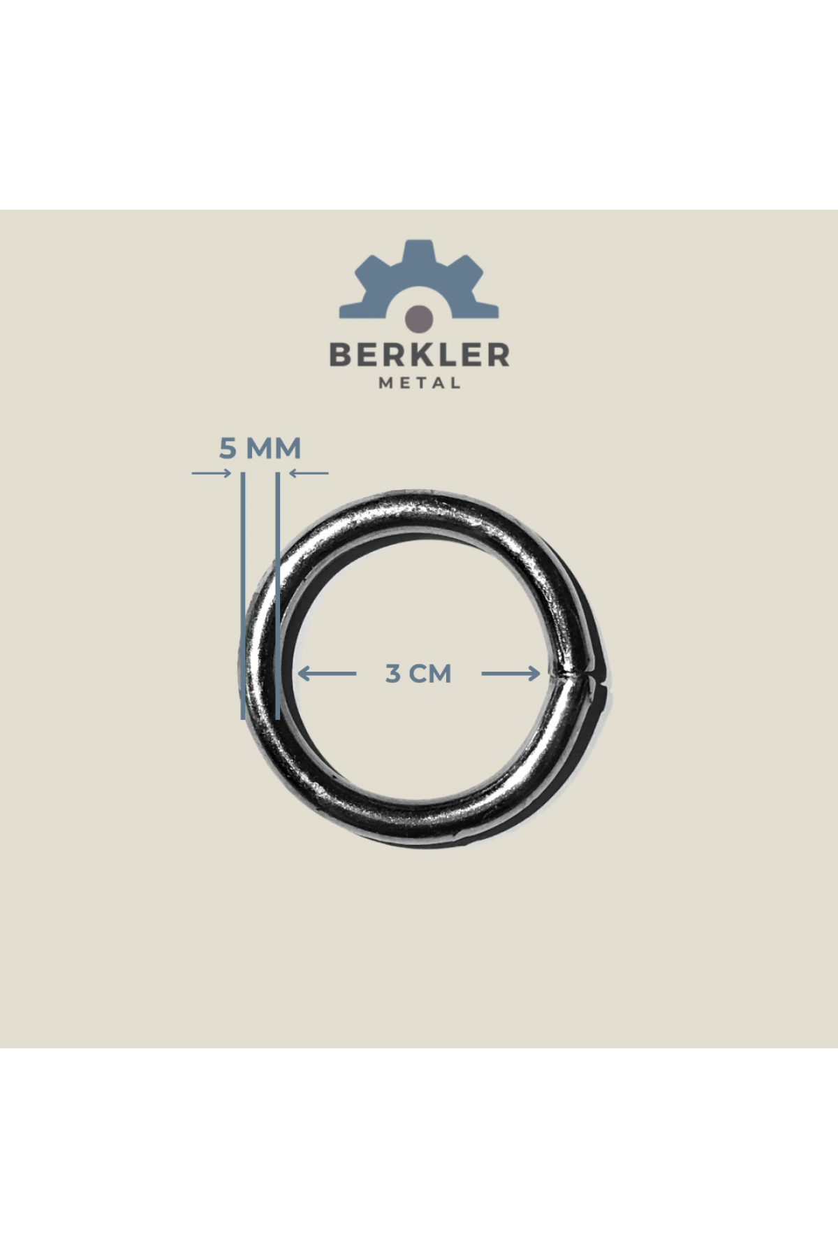 3 cm * 5 mm yuvarlak kaynaklı metal renk