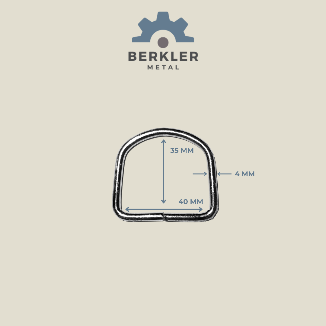 4 cm. * 4 mm. Yüksek D Halka metal renk