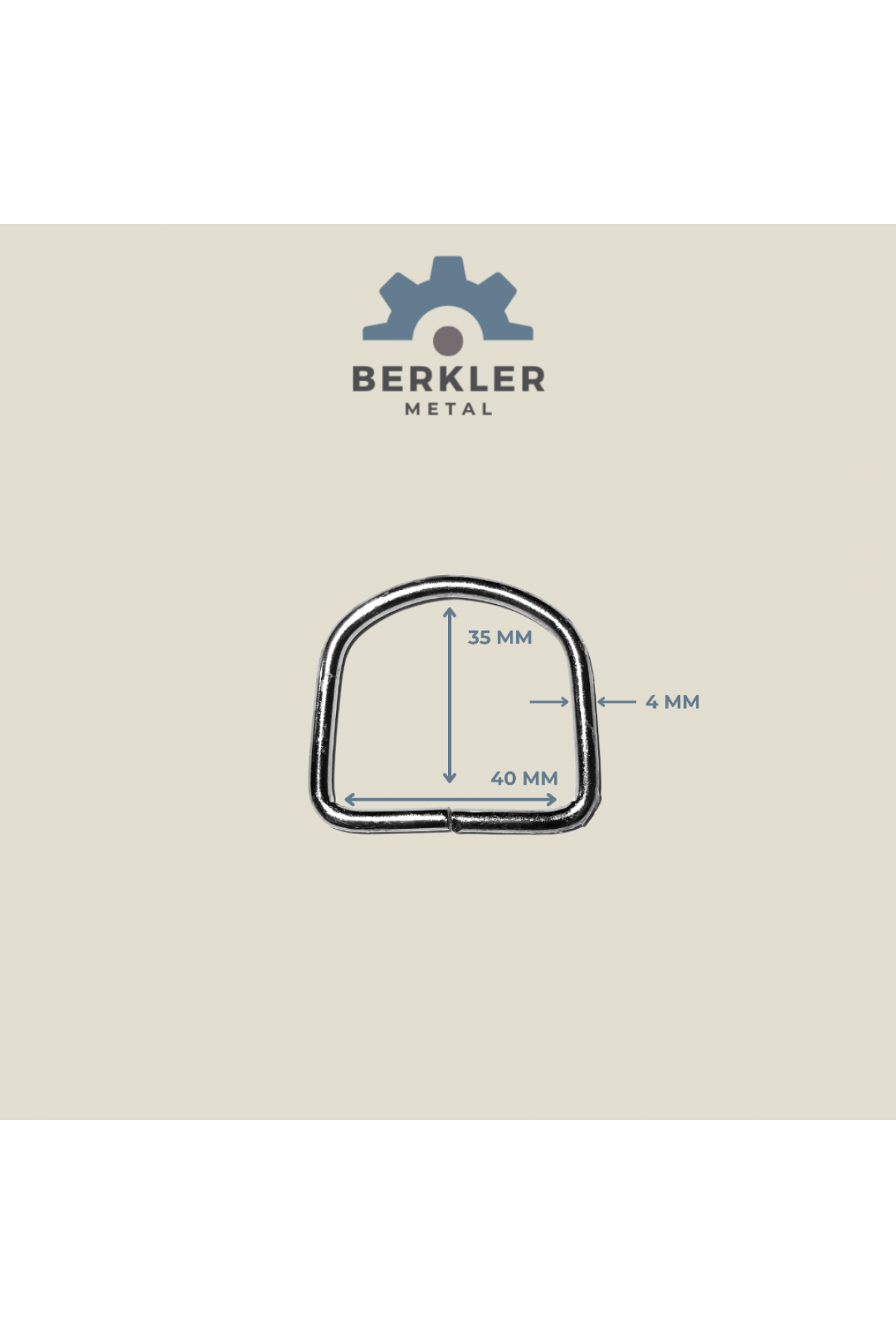 4 cm. * 4 mm. Yüksek D Halka metal renk