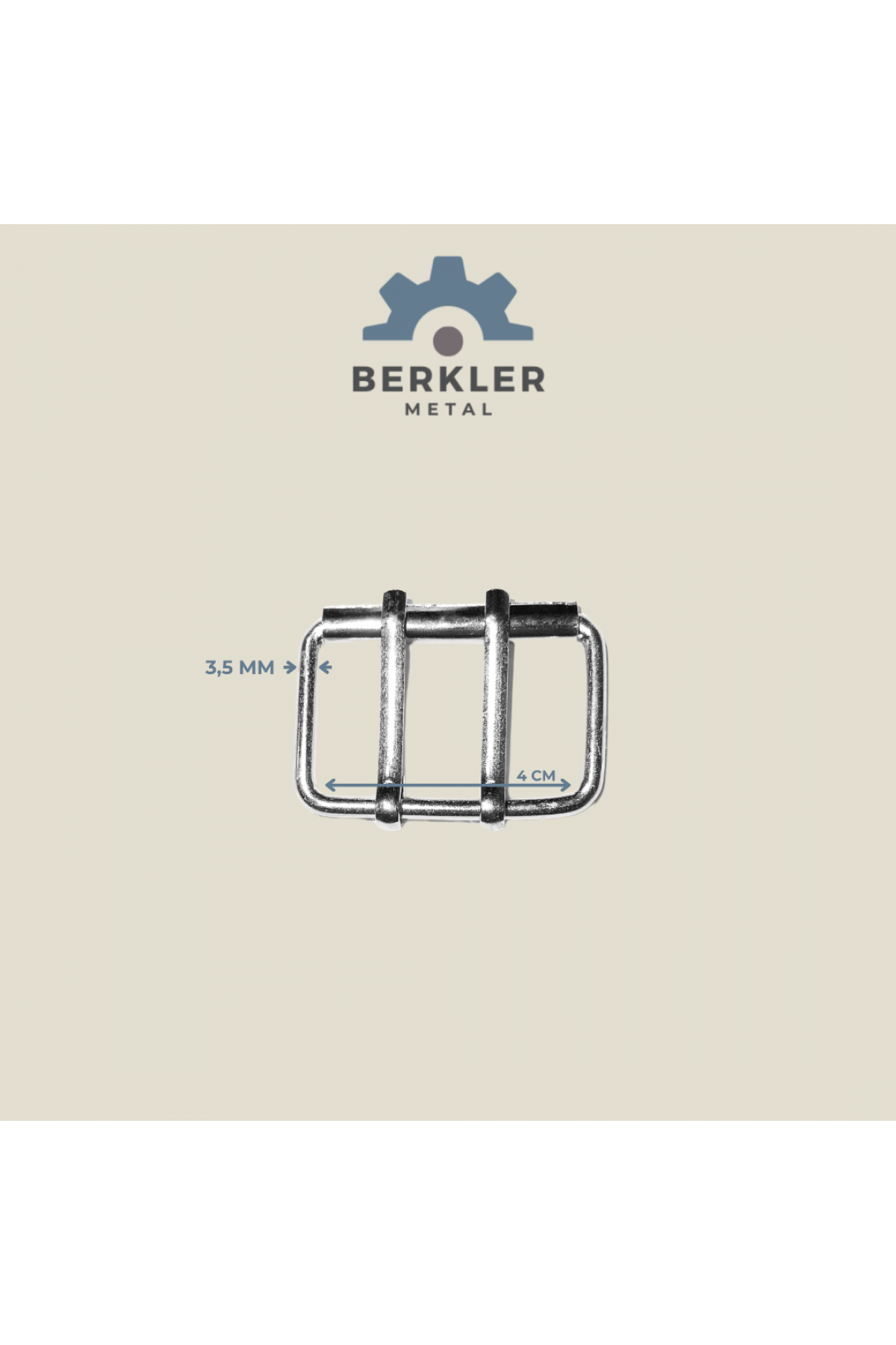 4 cm * 3.5 mm çift dil makaralı toka metal renk