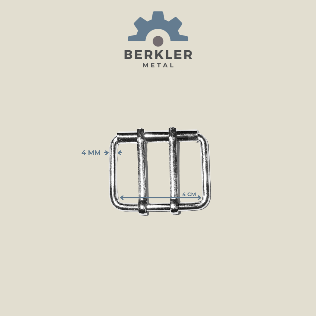 4 cm * 4 mm çift dil makaralı toka metal renk