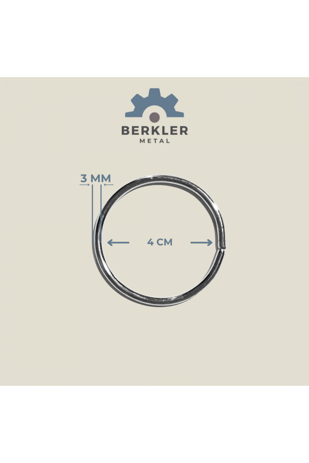 4 cm. * 3 mm yuvarlak halka metal renk