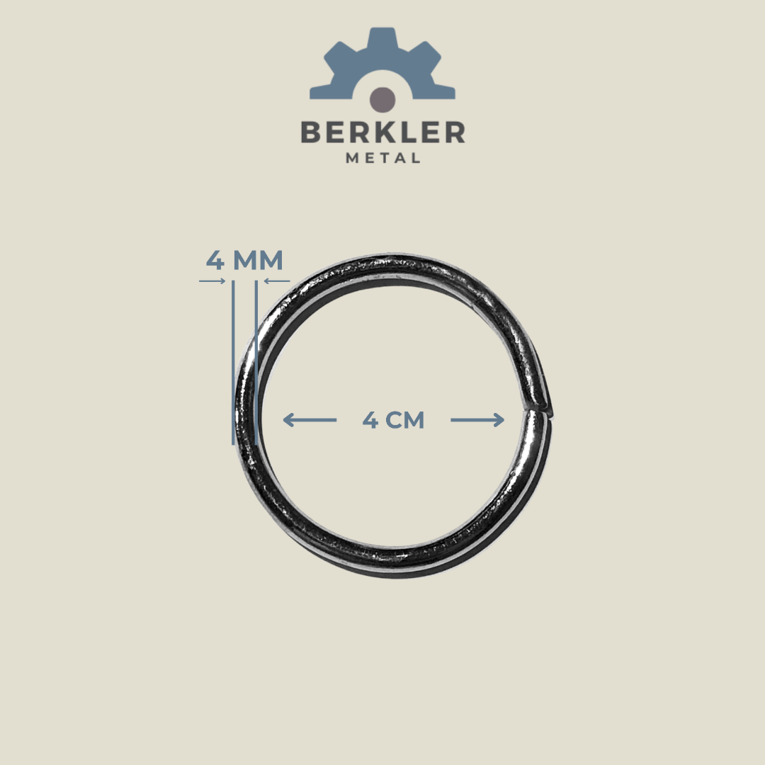4 cm. * 4 mm yuvarlak halka metal renk