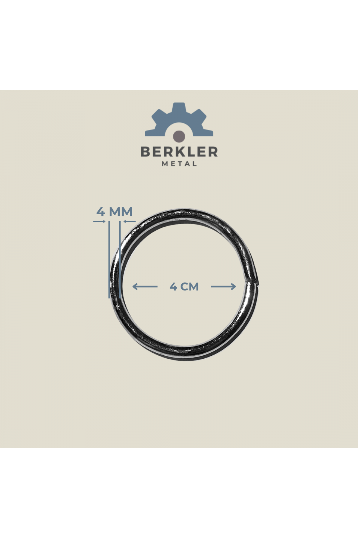 4 cm. * 4 mm yuvarlak halka metal renk