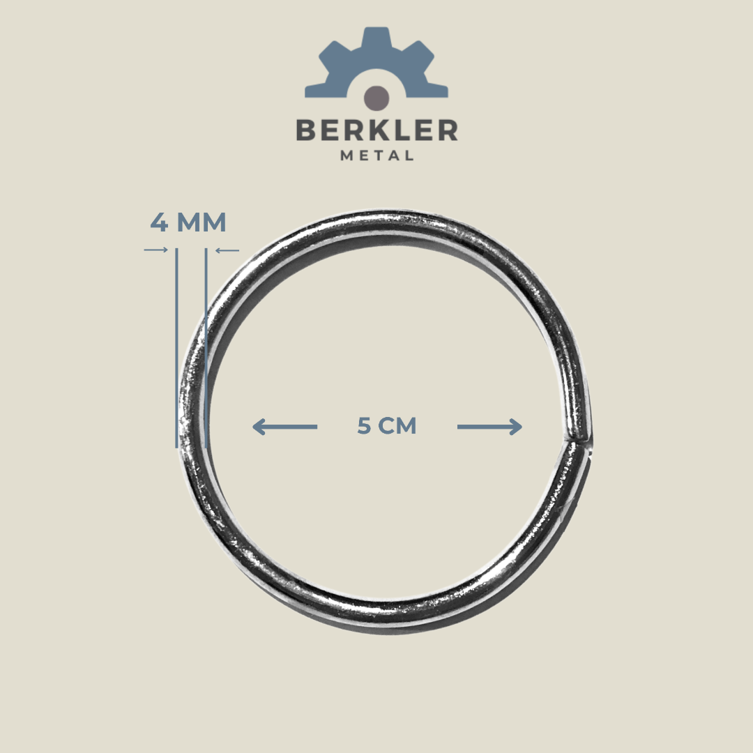 5 cm. * 4 mm yuvarlak halka metal renk