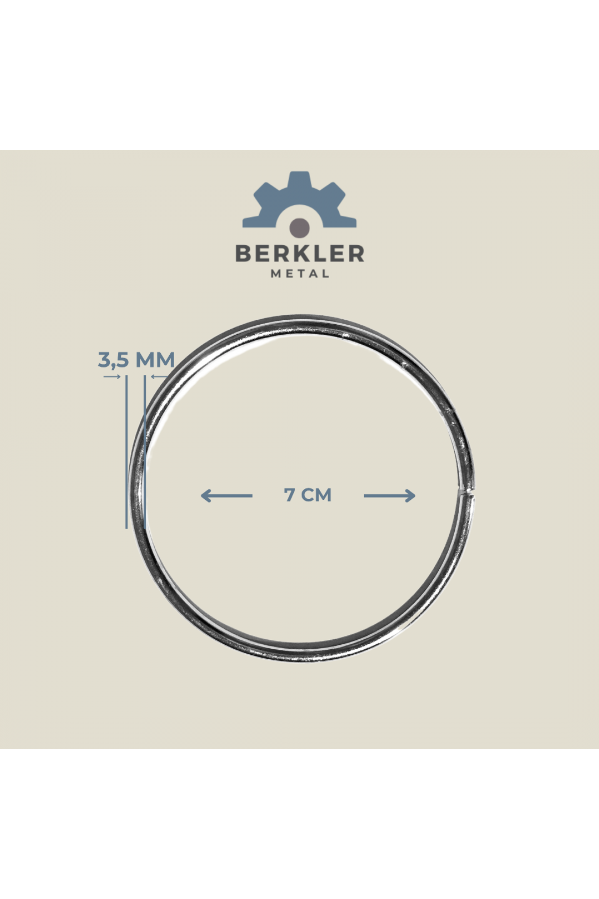 7 cm. * 3,5 mm yuvarlak halka metal renk