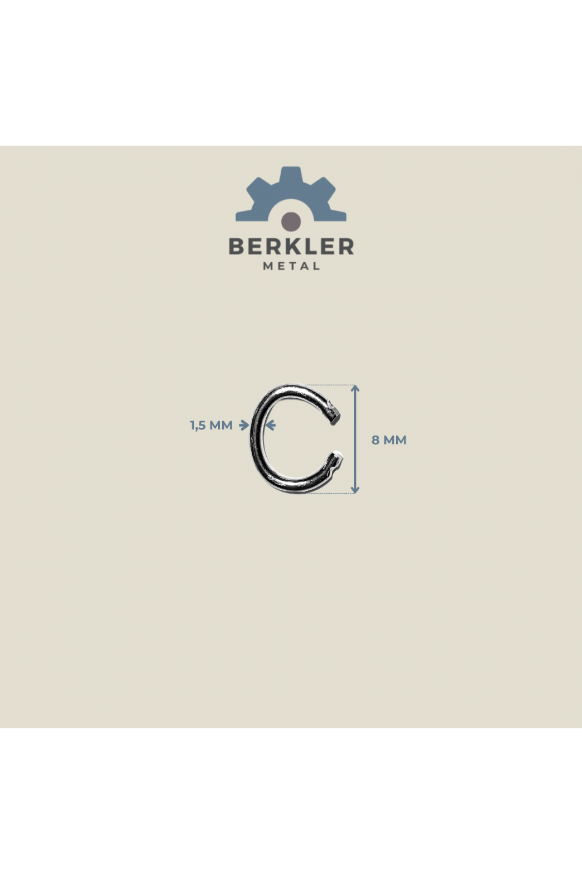 8 mm * 1.5 mm C Bağlantı Halkası metal renk