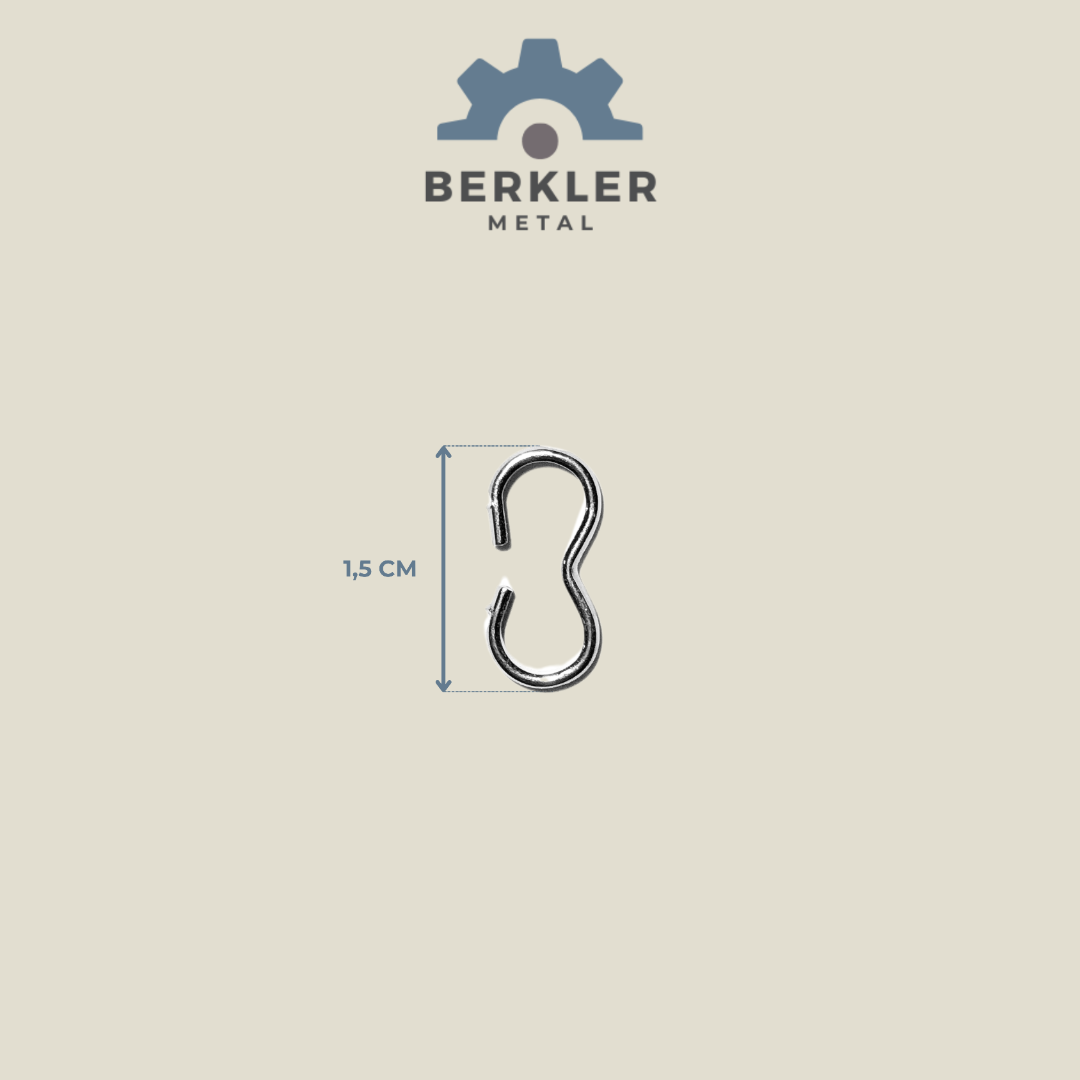 İnce Sekiz bağlantı halkası 1,5 cm.