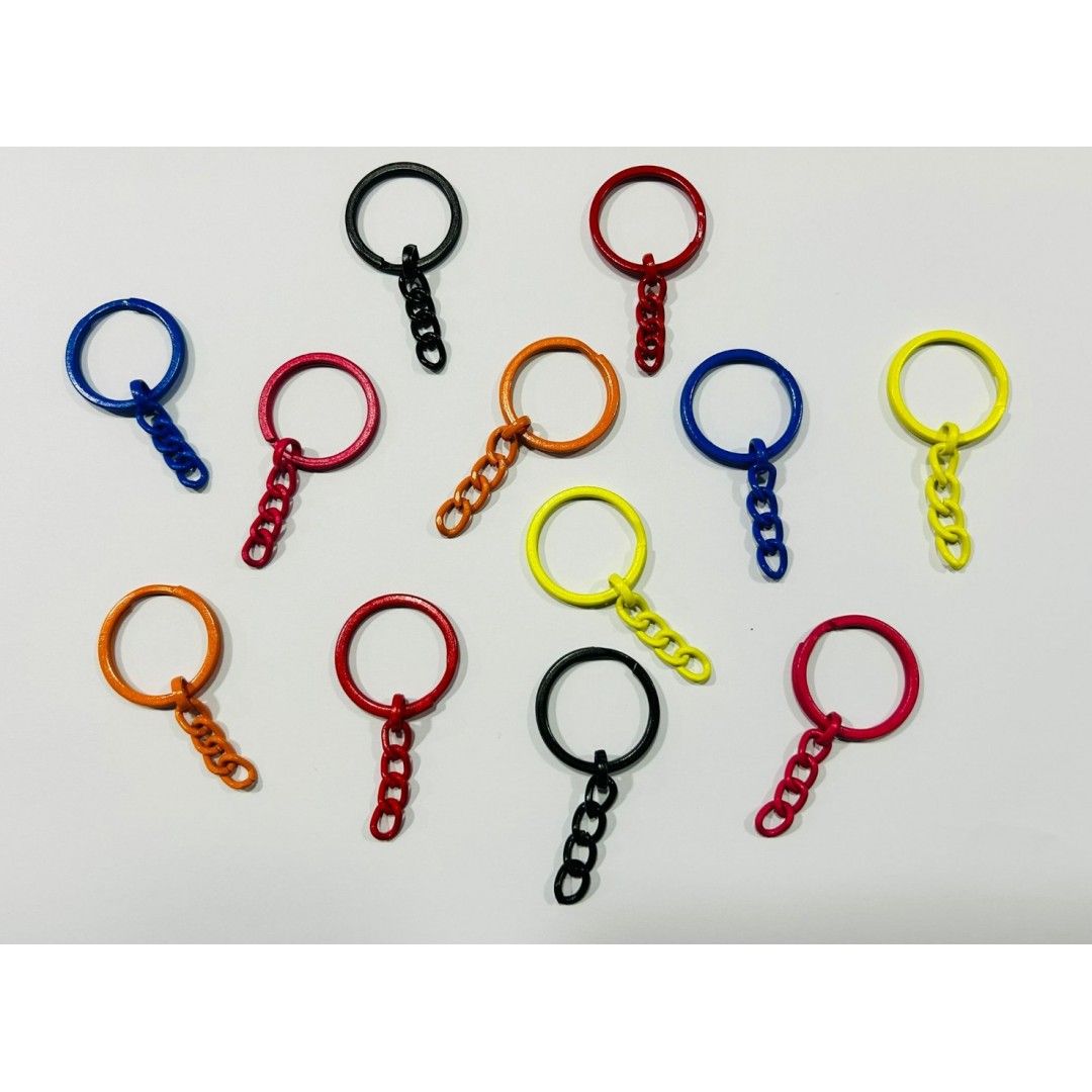 Renkli Metal Zincirli Anahtarlık Halkası | 2.000 Adet Toplu Satış – Dayanıklı ve Şık Tasarım SİYAH