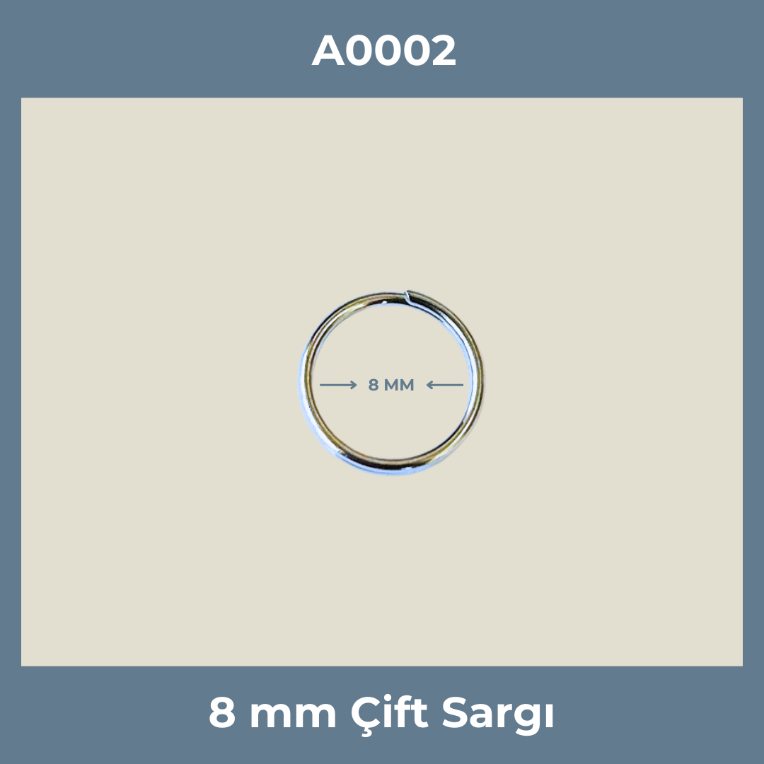 8mm çift sargı anahtarlık halkası - Metal Renk Toplu satış