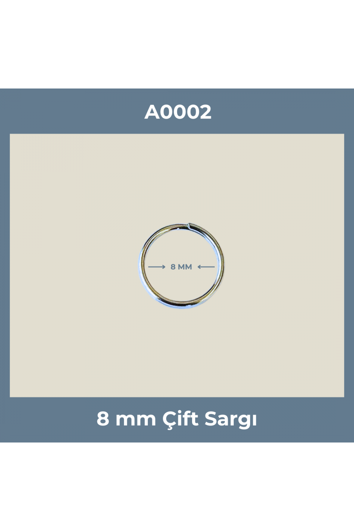 8mm çift sargı anahtarlık halkası - Metal Renk Toplu satış