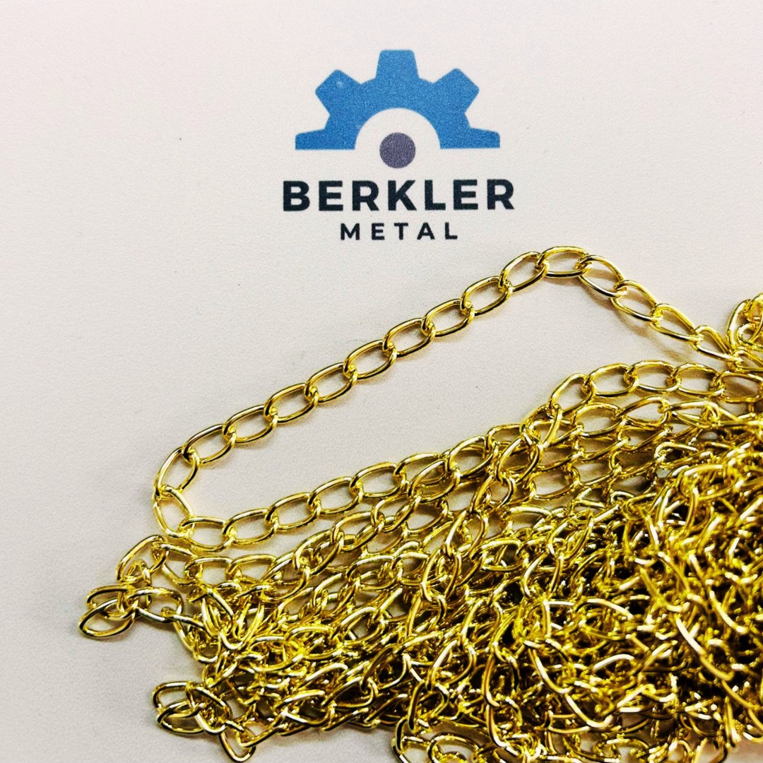 1,20 mm Kıvrık Zincir - Sarı Renk (Minimum 10 Metre)