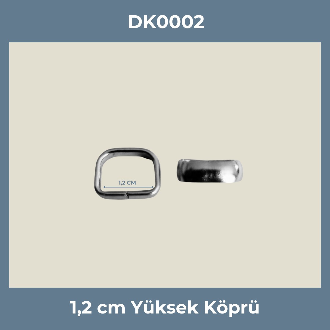 1,2 cm Yüksek Köprü Metal Aksesuar Nikel Renk - Minimum 200 Adet