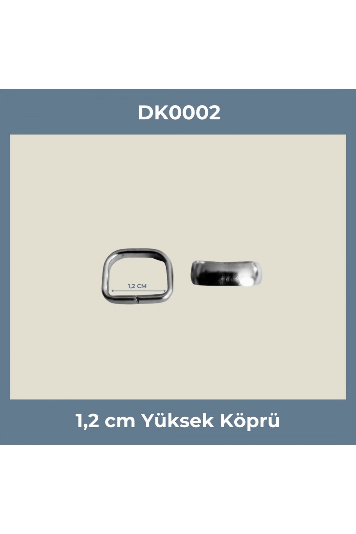 1,2 cm Yüksek Köprü Metal Aksesuar Nikel Renk - Minimum 200 Adet