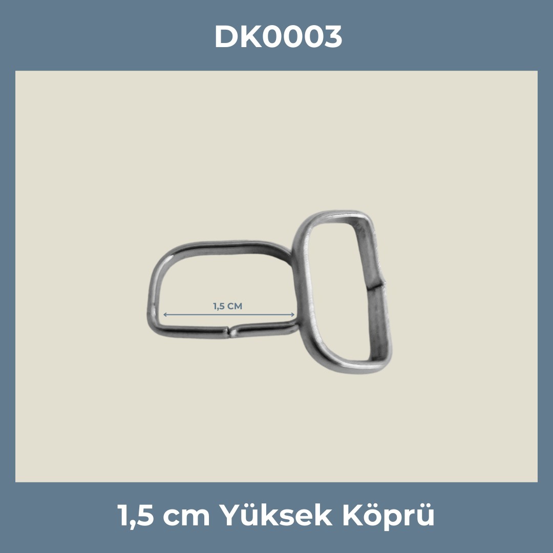 1,5 cm Yüksek Köprü Metal Aksesuar Nikel Renk - Minimum 200 Adet